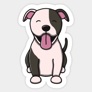 Cute Black And White Pitbull Sticker